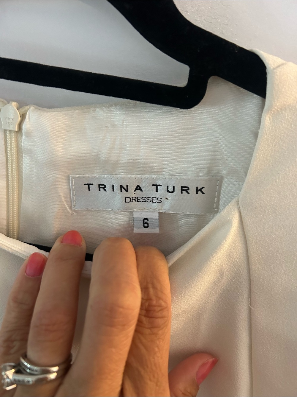 Trina Turk Ivory Square Neck Mini Dress | Size 6 - Picture 6 of 11